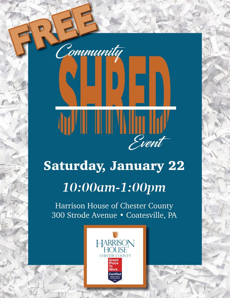 Community Shred Event, Saturday, January 22, 10 am - 1 pm